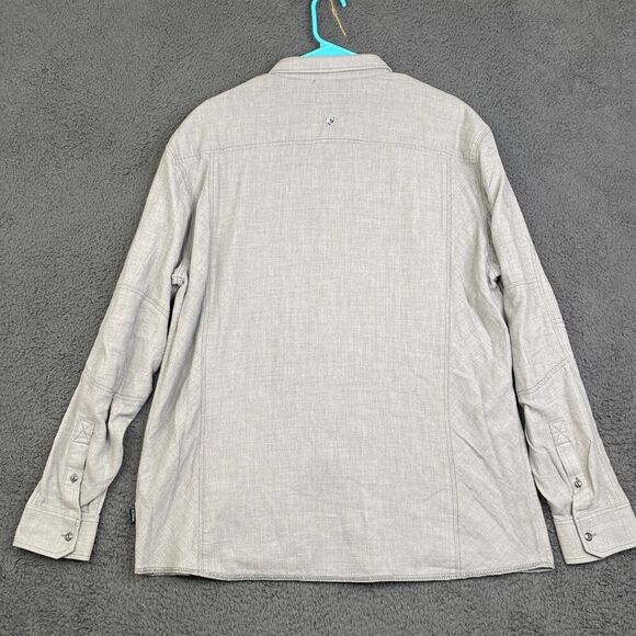 Kuhl Uproar 5 Panel Shirt Waffle Knit Gray Button Up Long Sleeve Mens XXL 7211 - Picture 13 of 14